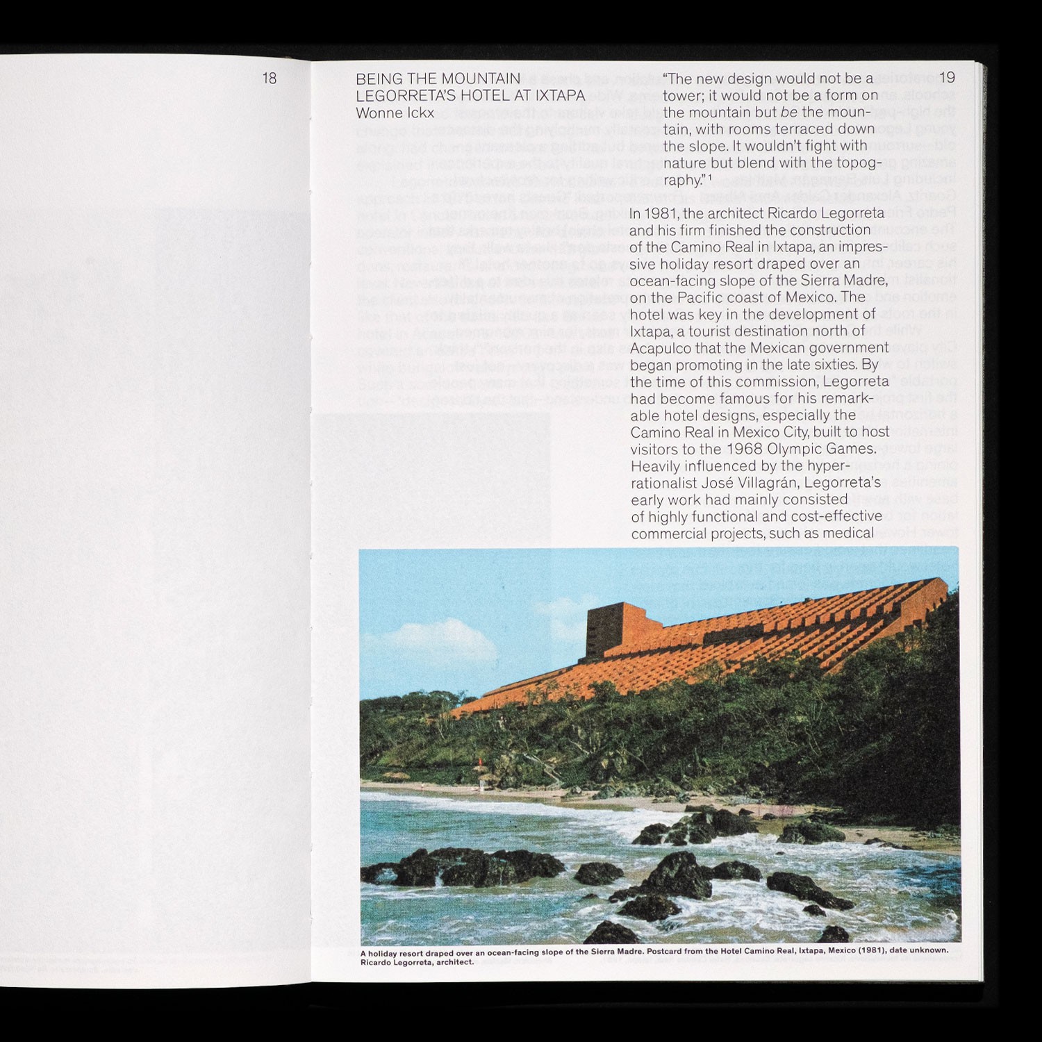 spread with a quote, text and an image