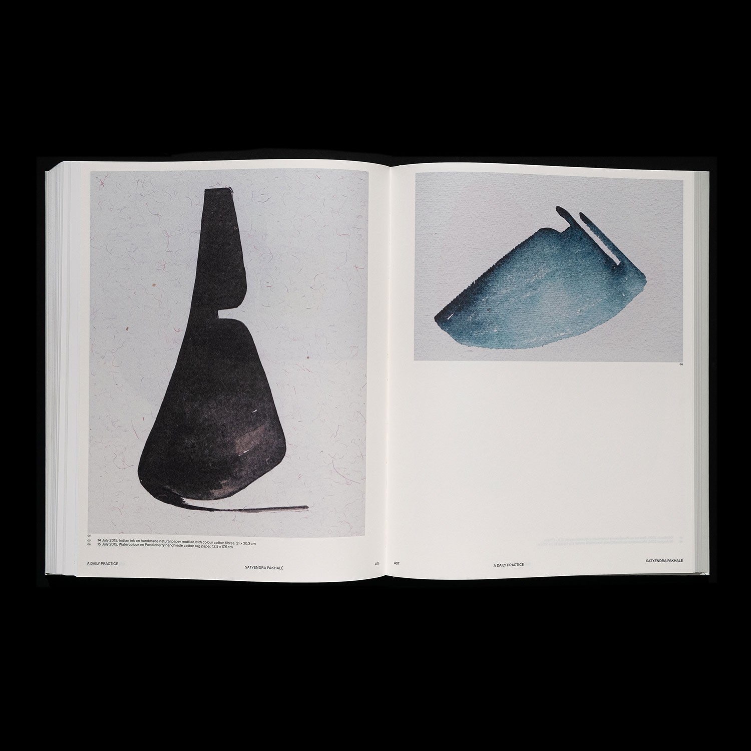 spread with watercolour paintings