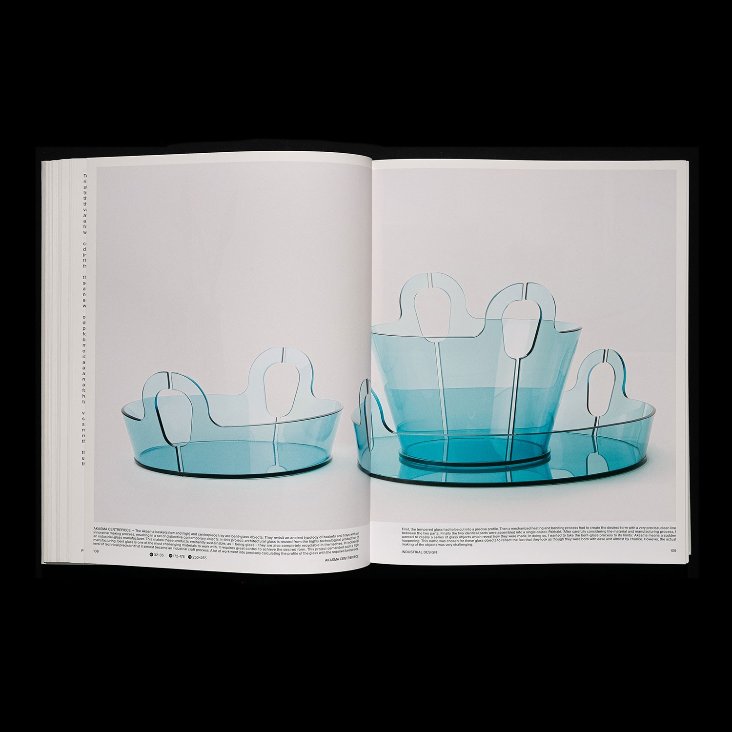 spread with a product photo and a project description