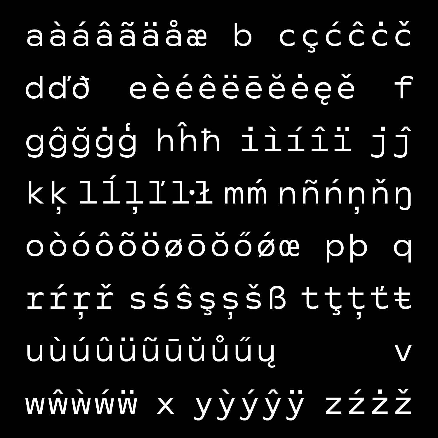 overview with lowercase letters