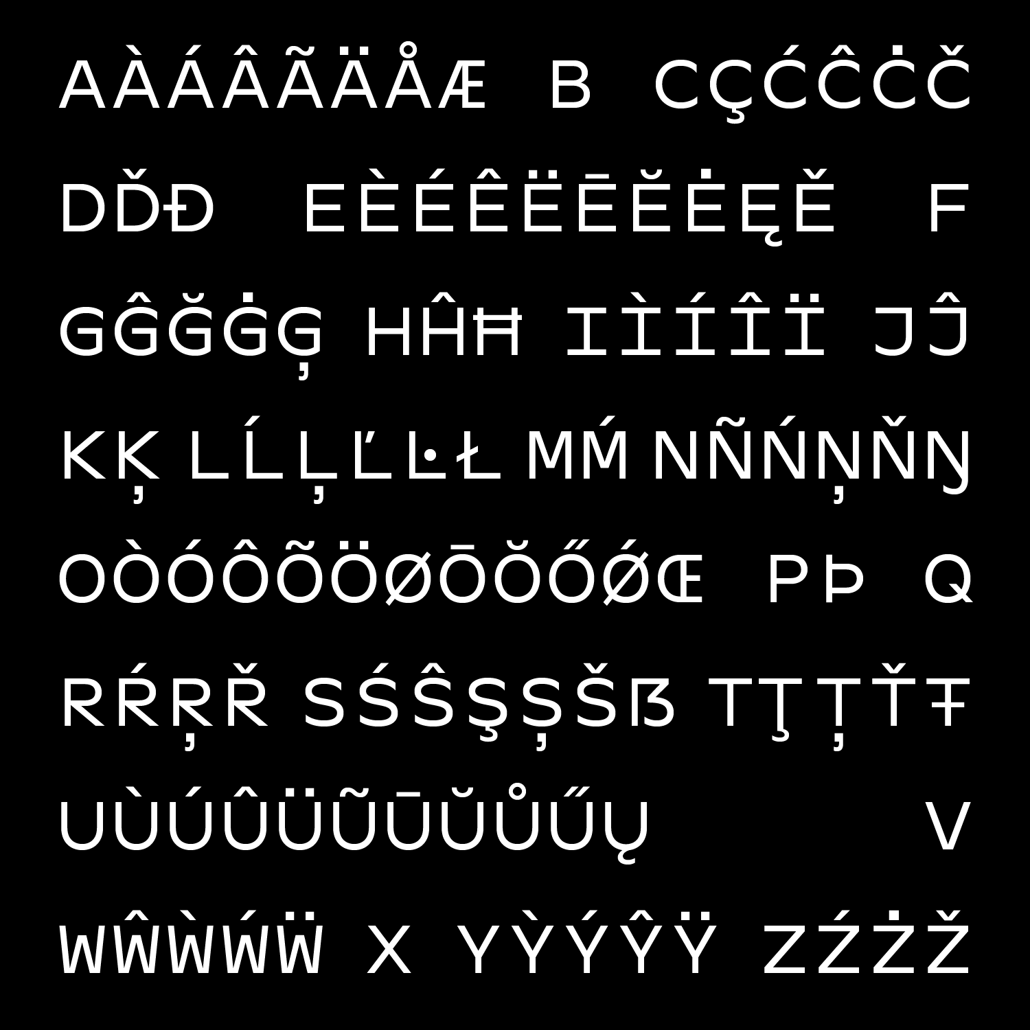 overview with uppercase letters