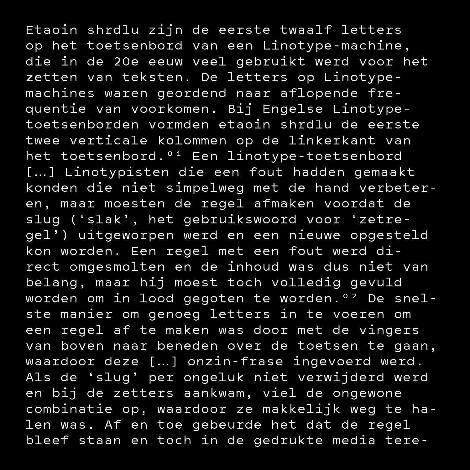 sample text with monospace version of Humanoid