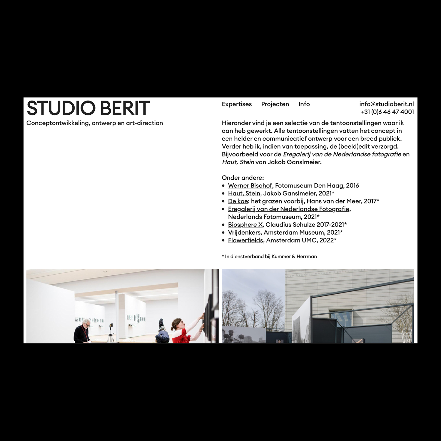 start screen of project page